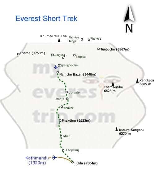 Everest short trip map